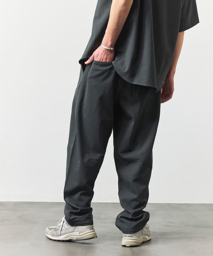 [New Color Added] Quick-Dry Material Relaxed Fit Tapered Easy Pants Linen-like