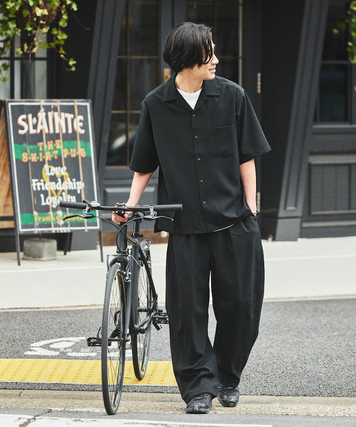 [New Color Added] Quick-Drying Material Relaxed Fit Curved Silhouette Over Pants Linen-Style Home Care