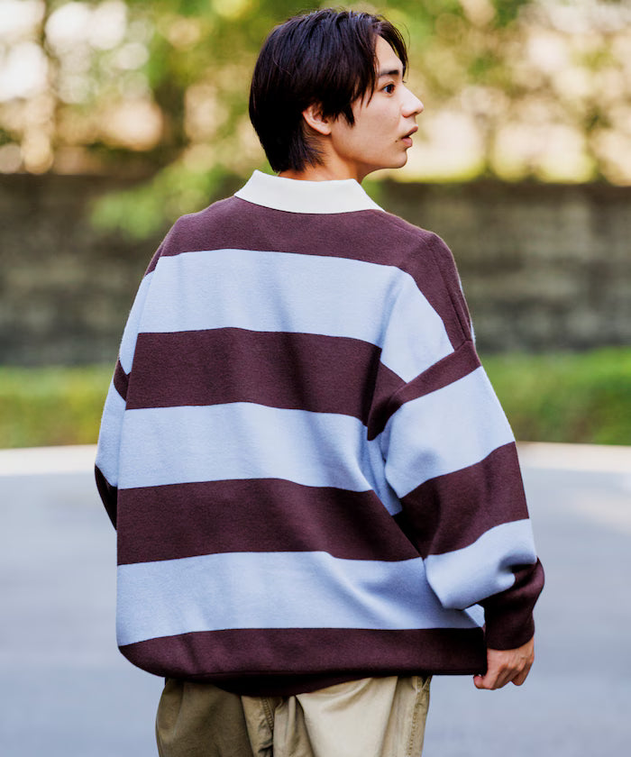 Big Silhouette Border Knit Rugby Shirt [Limited Edition]