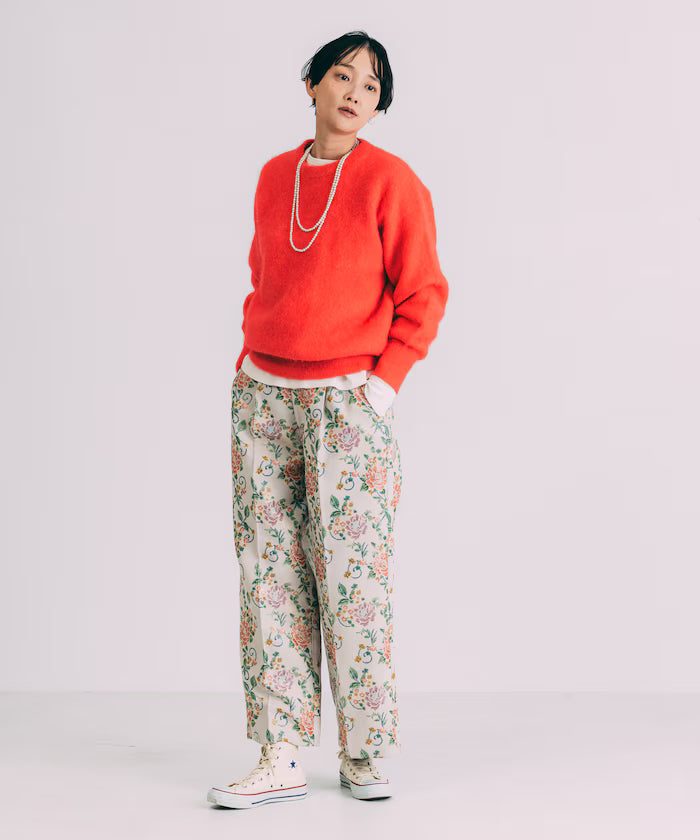 Flower Jacquard Wide Pants
