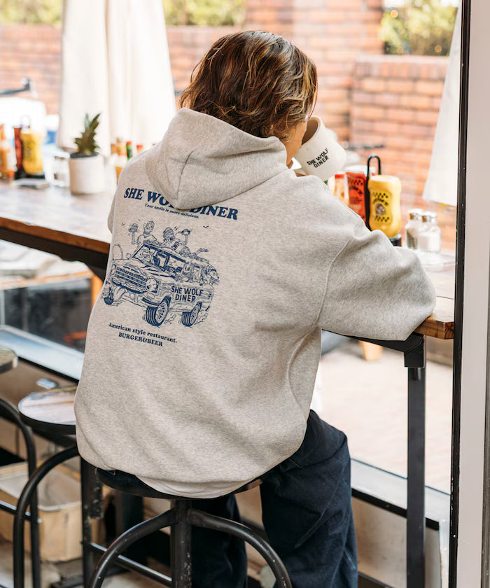 SHE WOLF DINER x FREAK'S STORE/She Wolf Diner Limited Edition Big Silhouette Back Print PO Parker/Hoodie/CAR 【Limited Edition】
