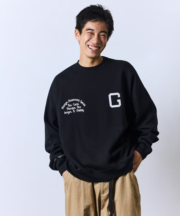 Big Silhouette Varsity Jacket Design Crew Neck Sweat / Back Print [Limited Edition]