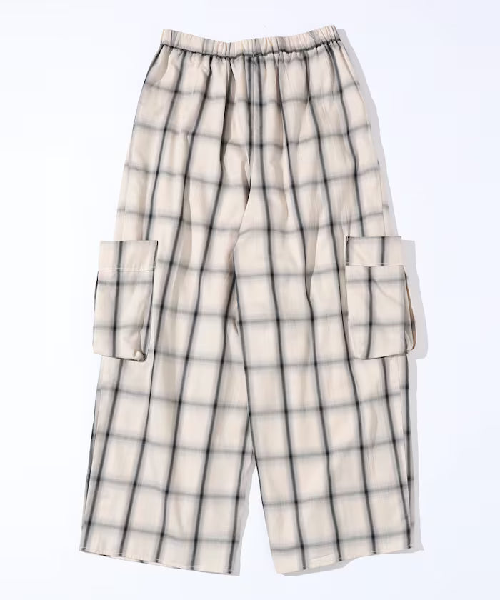 Ombre Check Easy Pants / Patch Pocket Wide Easy Pants
