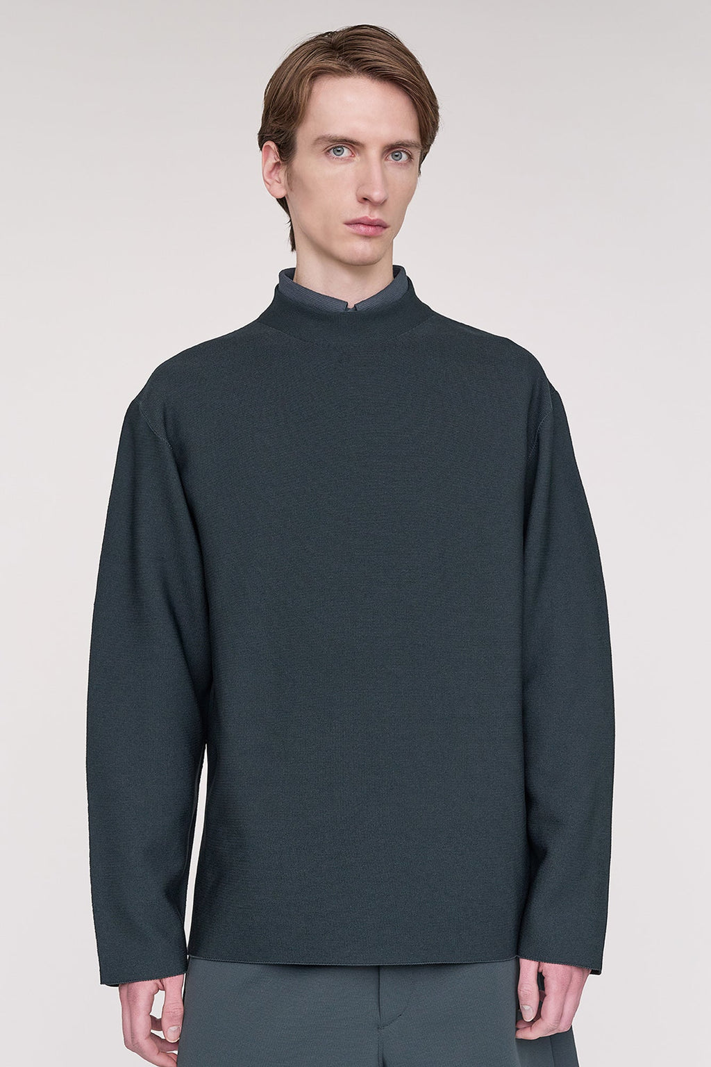 GARTER MOCKNECK LONG SLEEVE TEE SHIRT
