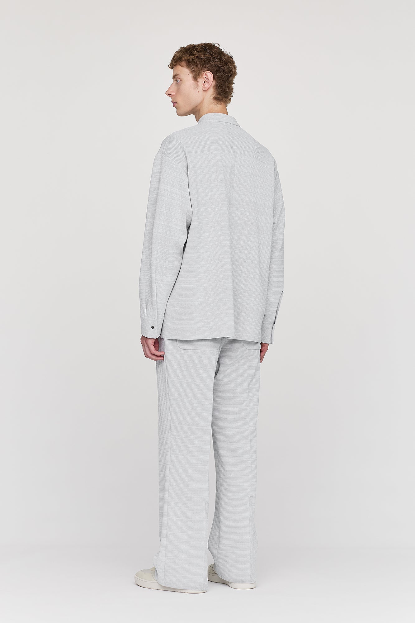 SOFT MILAN STAND COLLAR COVERED PLACKET SHIRT