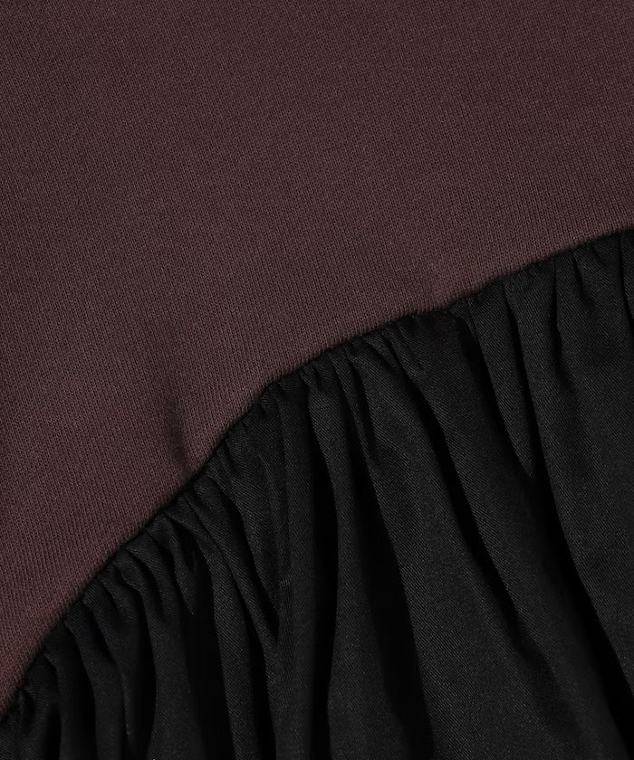 Organic Cotton Docking Frill Sweat / Relaxed Fit / Backed Sweat