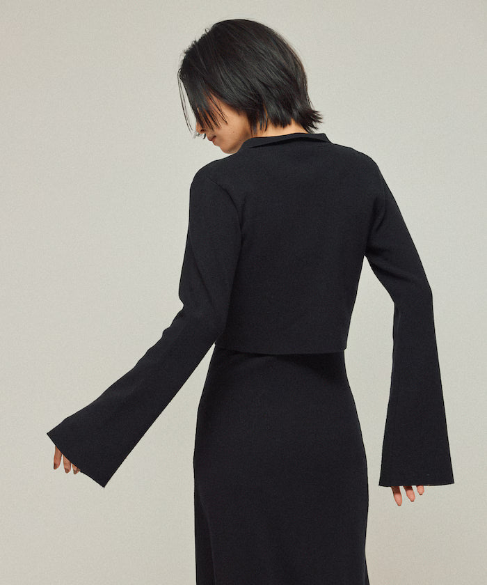 Functional Fabric Silk Blend Knit Ensemble Dress / Anti-Pill / Machine Washable