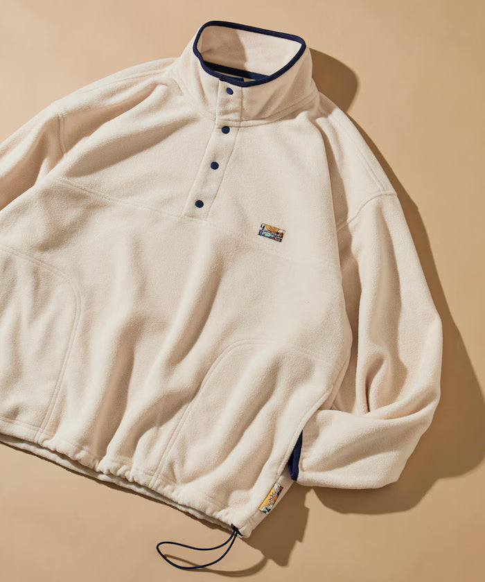 Big Silhouette One Point Logo Fleece Snap Button Spindle Pullover