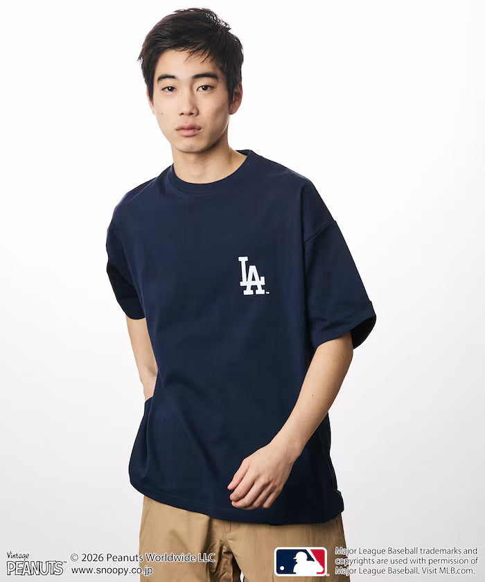 PEANUTS×MLB Exclusive Big Silhouette Back Print T-Shirt / DODGERS 【Limited Edition】