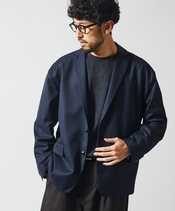 Sleeve-Contrast Tailored Jacket / Relaxed Fit