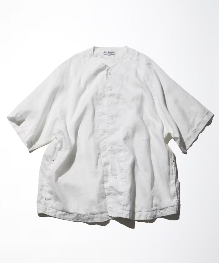Linen Baseball Shirt - White