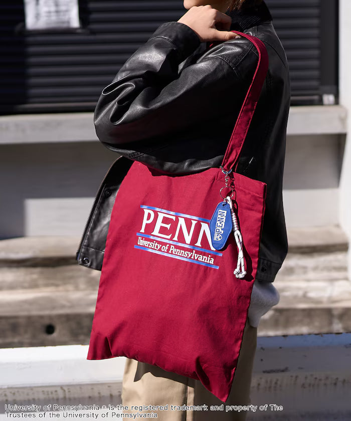 College Logo Tote Bag with Key Charm/A4 Size Tote Bag