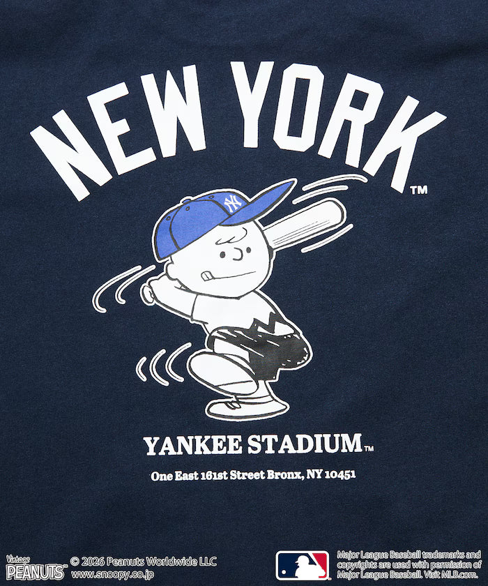 PEANUTS×MLB Exclusive Big Silhouette Back Print T-Shirt / YANKEES 【Limited Edition】
