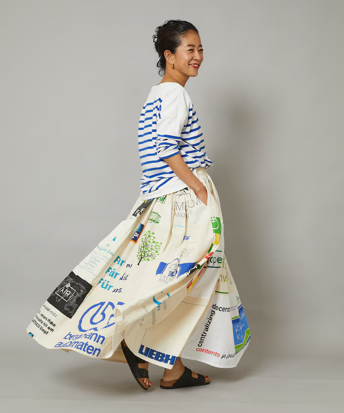 Vintage European Eco Bag Remake Skirt