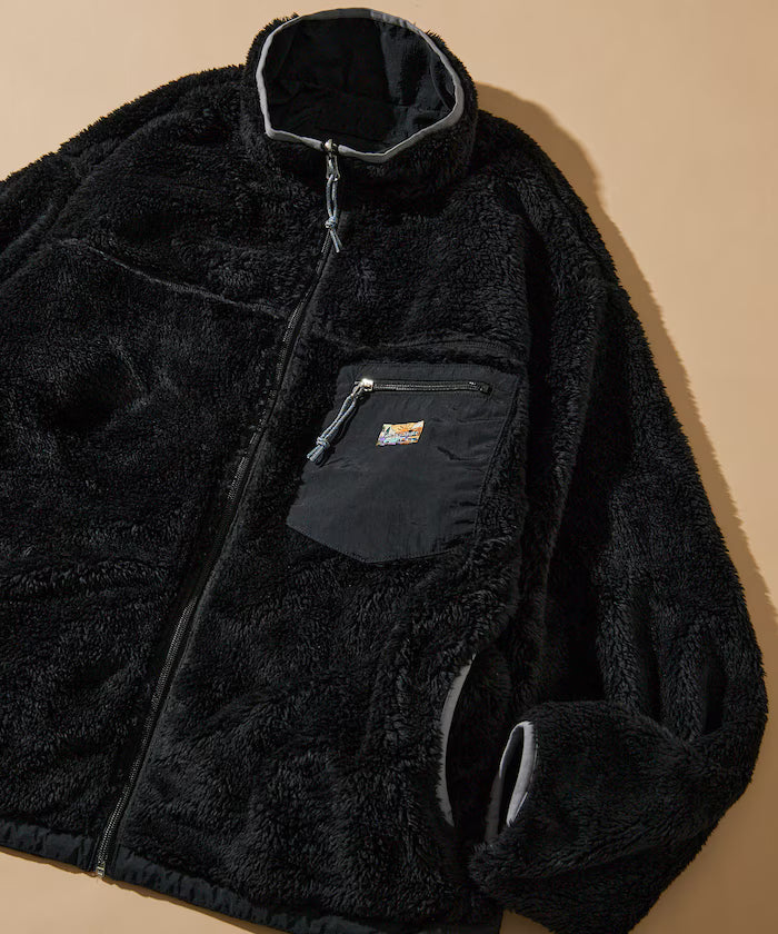 Relaxed Fit One Point Logo Reversible Nylon Fleece Jacket