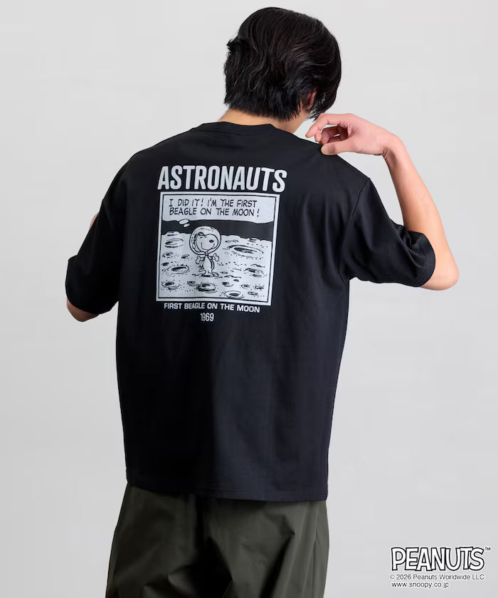 PEANUTS/Peanuts Exclusive Big Silhouette Back Print Crew Neck T-Shirt/ASTRONAUTS 【Limited Edition】