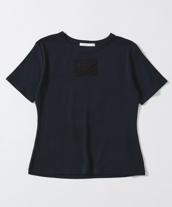 Lace Applique Cotton Modal T-Shirt