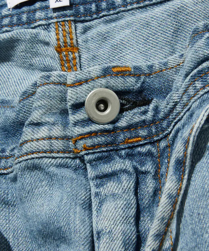 French Linen Denim Painter Shorts
