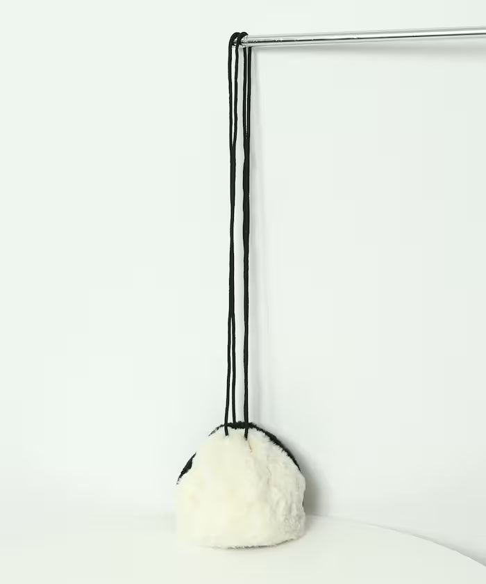 Fake Fur Mini Drawstring Bag