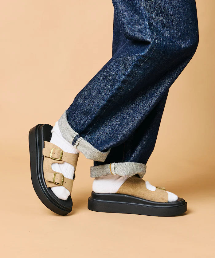 Lazerette SW Double Strap Slide Sandal / Platform Sole [23~28cm] 【Limited Edition】
