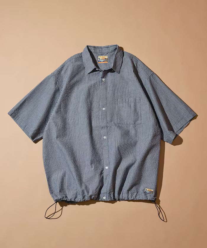 FREAK'S STORE for BEACH & FES Seersucker Spindle Regular Collar Short Sleeve Shirt