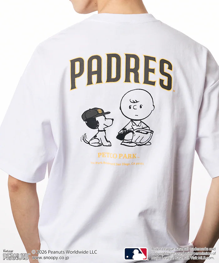 PEANUTS x MLB Exclusive Big Silhouette Back Print T-Shirt / PADRES 【Limited Edition】 - White