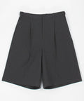 1-Tack Baggy Silhouette Slacks Short Pants - Gray Stripe
