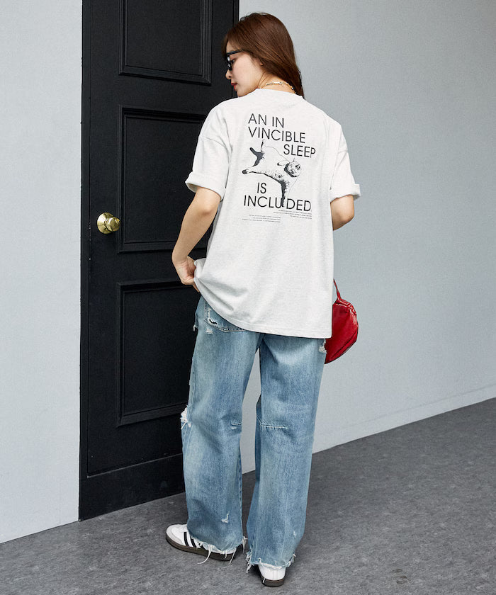 VINCIBLE SLEEP Cat Print T-Shirt Limited Edition