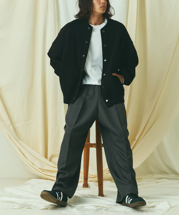 Relax Fit Relax Fit Sweat-like Knit Crew Neck Snap Cardigan [Limited Edition]