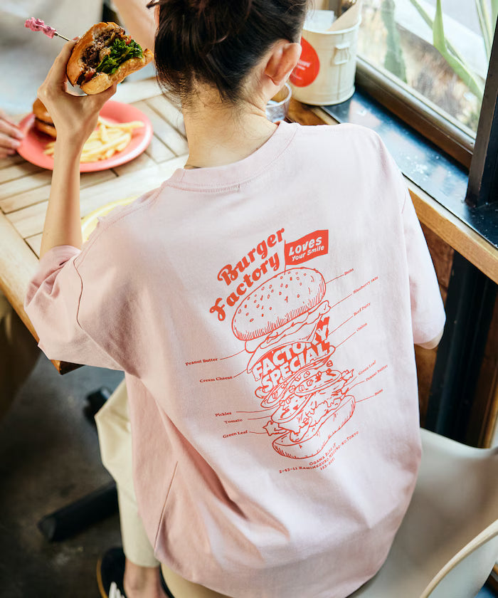 Burger Factory × FREAK'S STORE/ Burger Factory Limited Big Silhouette Back Print Crew Neck T-shirt 【Limited Edition】