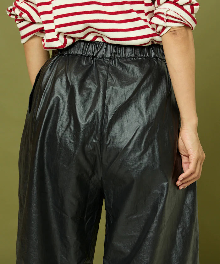 Leatherette Easy Tuck Pants