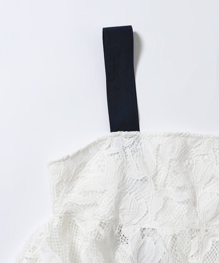 Flower Motif Batten Lace Iris Hem Camisole Top 【Limited Edition】
