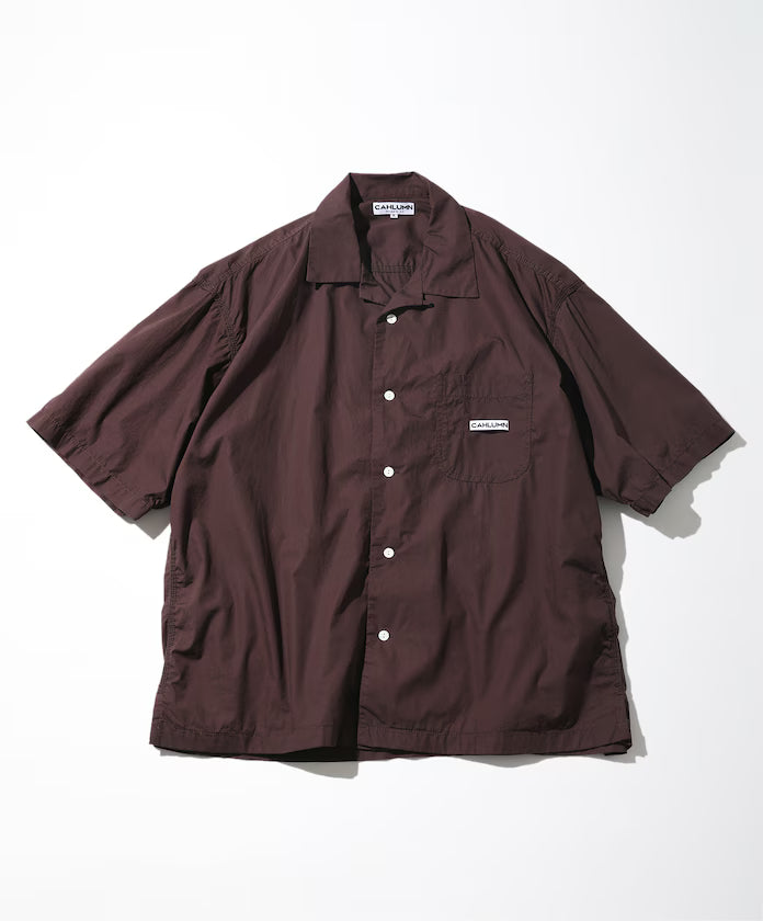 Magazine Pocket Chain Stitch Open Collar Shirt
