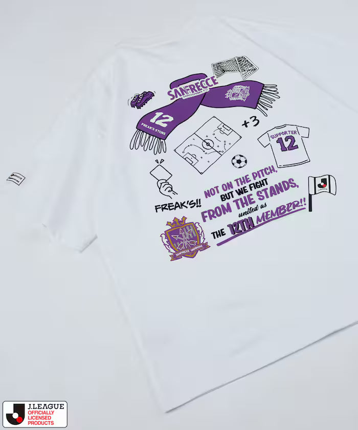[Sales start on May 15 at 12:00] J.LEAGUE × FREAK'S STORE Custom SUPPORTERS SHORT SLEEVE TEE [Sanfreece Hiroshima] - White