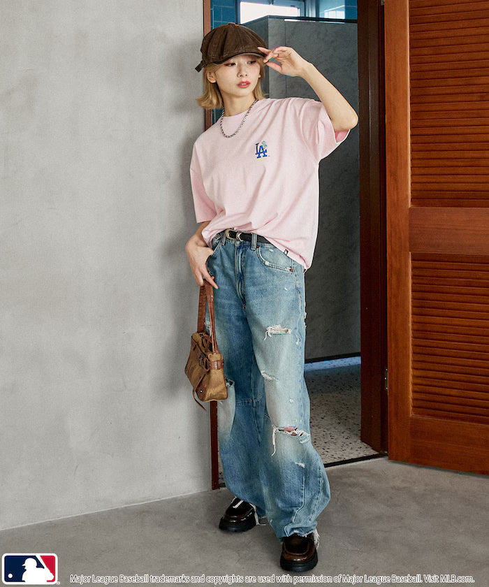 Limited Edition MLB One Point Flower Embroidery T-Shirt