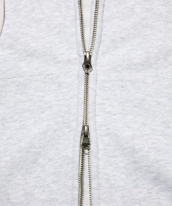 Chemical Wash Short Zip Hoodie