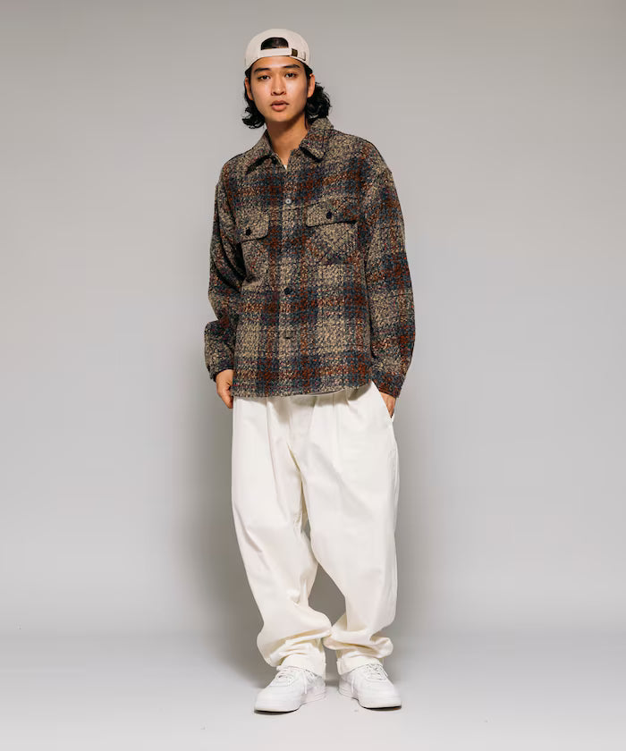 Poly Tweed CPO Check Shirt Jacket