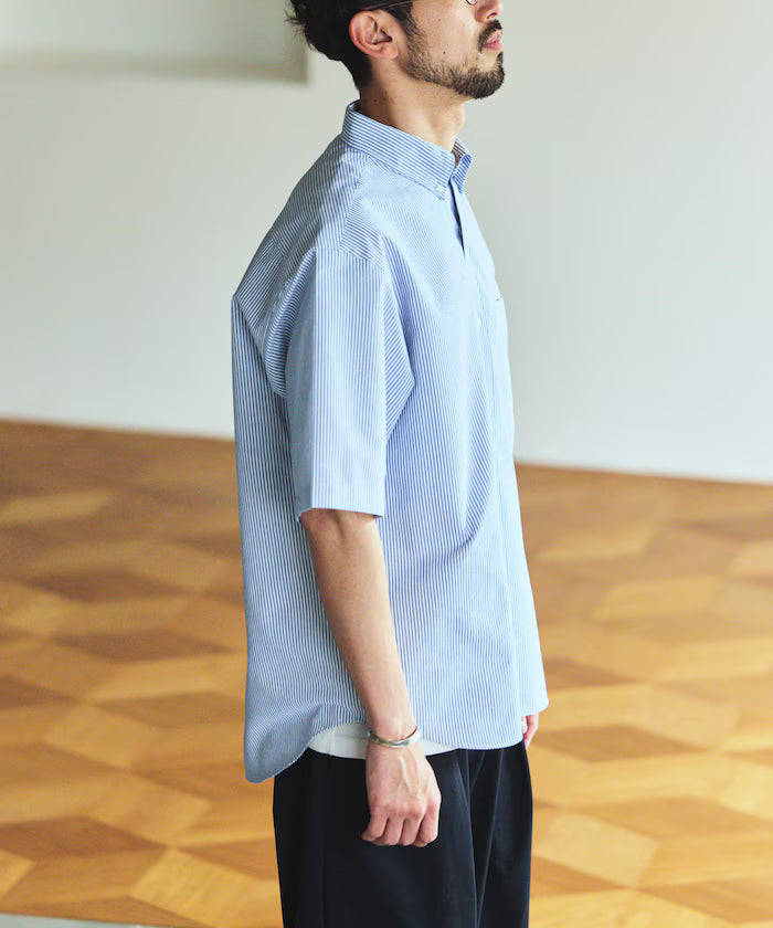 AIRDRY HIGH TECHYARN high-performance material oxford button-down shirt short sleeve moisture-wicking quick-dry