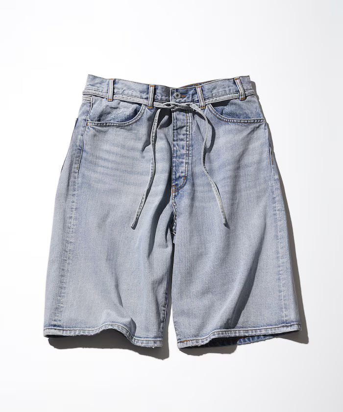 Selvedge Denim Baggy Shorts - Blue