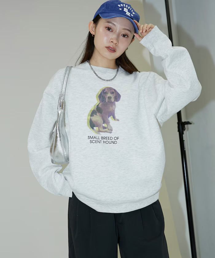 Dog Photo Print Fleece Lined Sweat Pullover Limited Edition