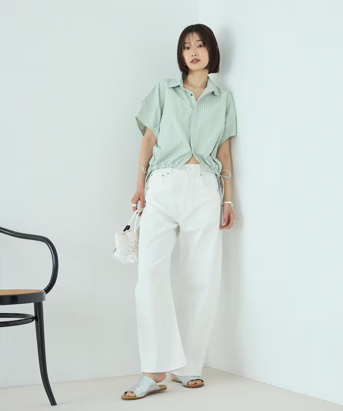 Switch Short Sleeve Hem Code Blouse