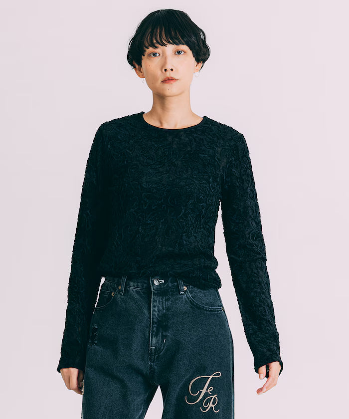 Mesh Velour Top