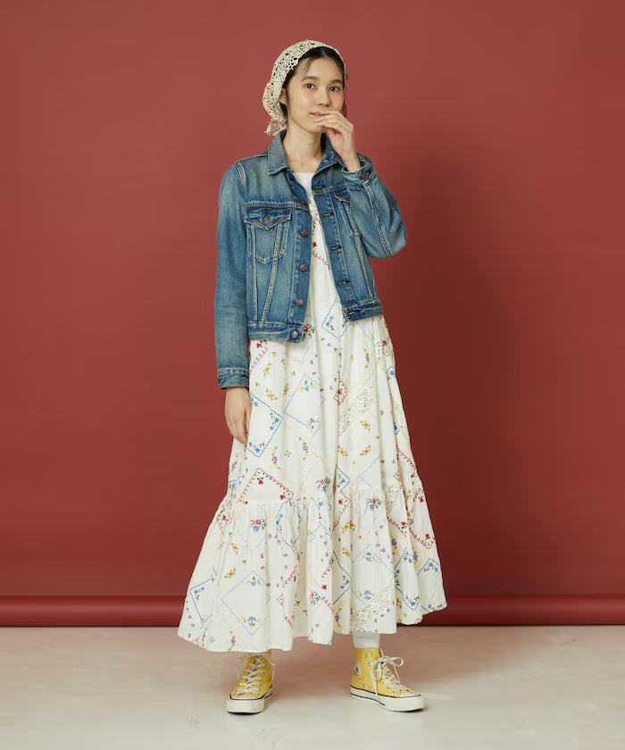 Flower Handkerchief Embroidered Camisole Dress