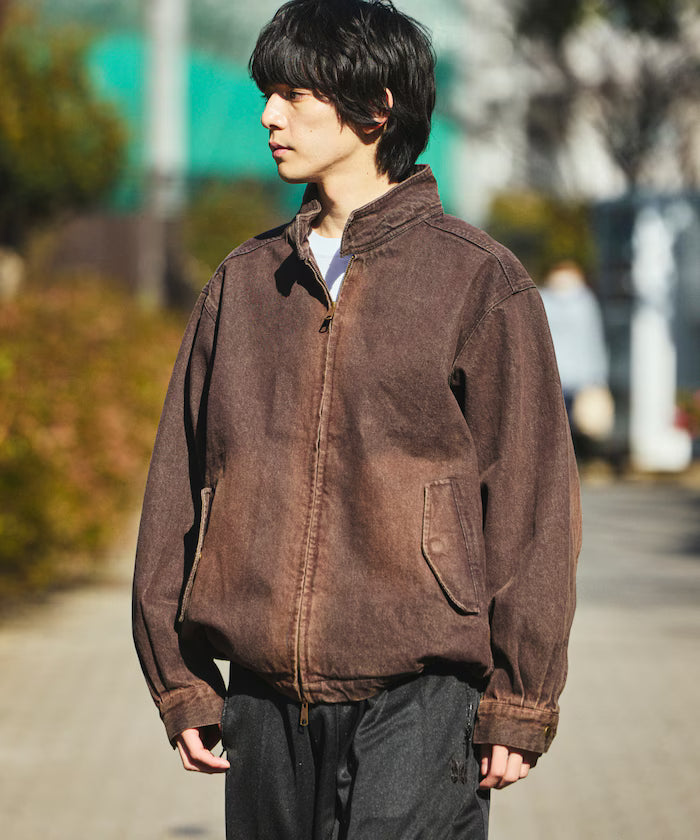 Relaxed Fit Harrington Denim Jacket