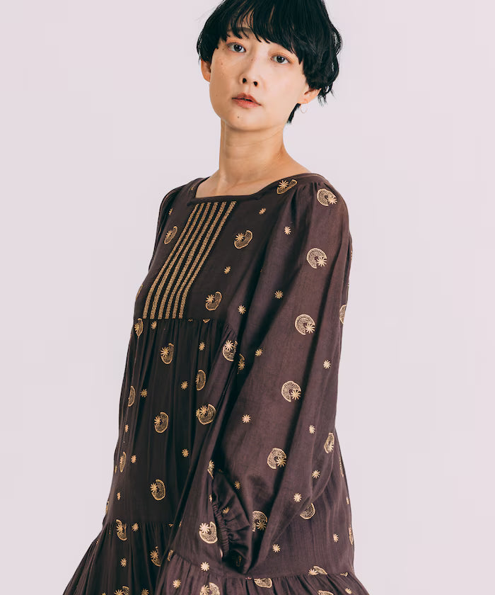 Lame Embroidered Moon & Star Dress