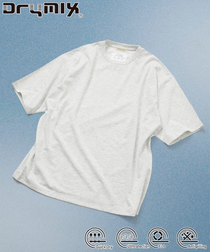 Limited Edition Drymix(R) Drymix Relaxed Fit Crew Neck Solid T-shirt Quick Dry UV Cut - Gray