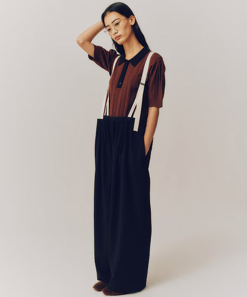 2WAY Suspender Pants / Wide Easy Pants - Black