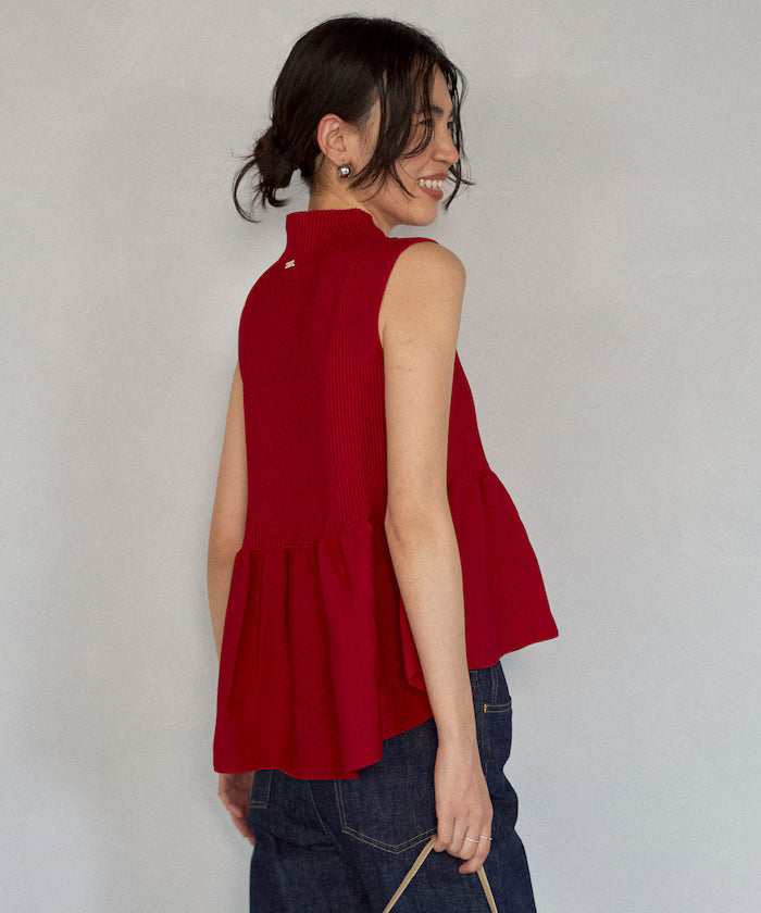 Japan-made Whole Garment Peplum Vest