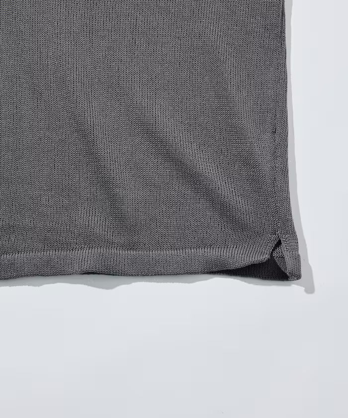Sheer Knit & Cotton T-Shirt Layered Set
