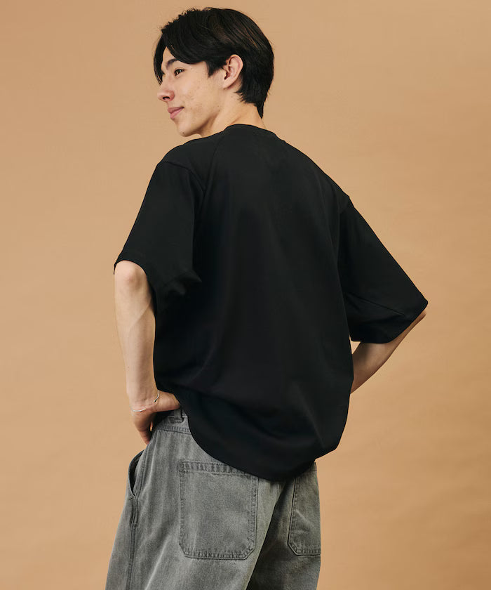SUPER ICE / Super Ice Henry Neck Spindle T-Shirt Contact Cold Sensation / Quick Drying / UV Cut